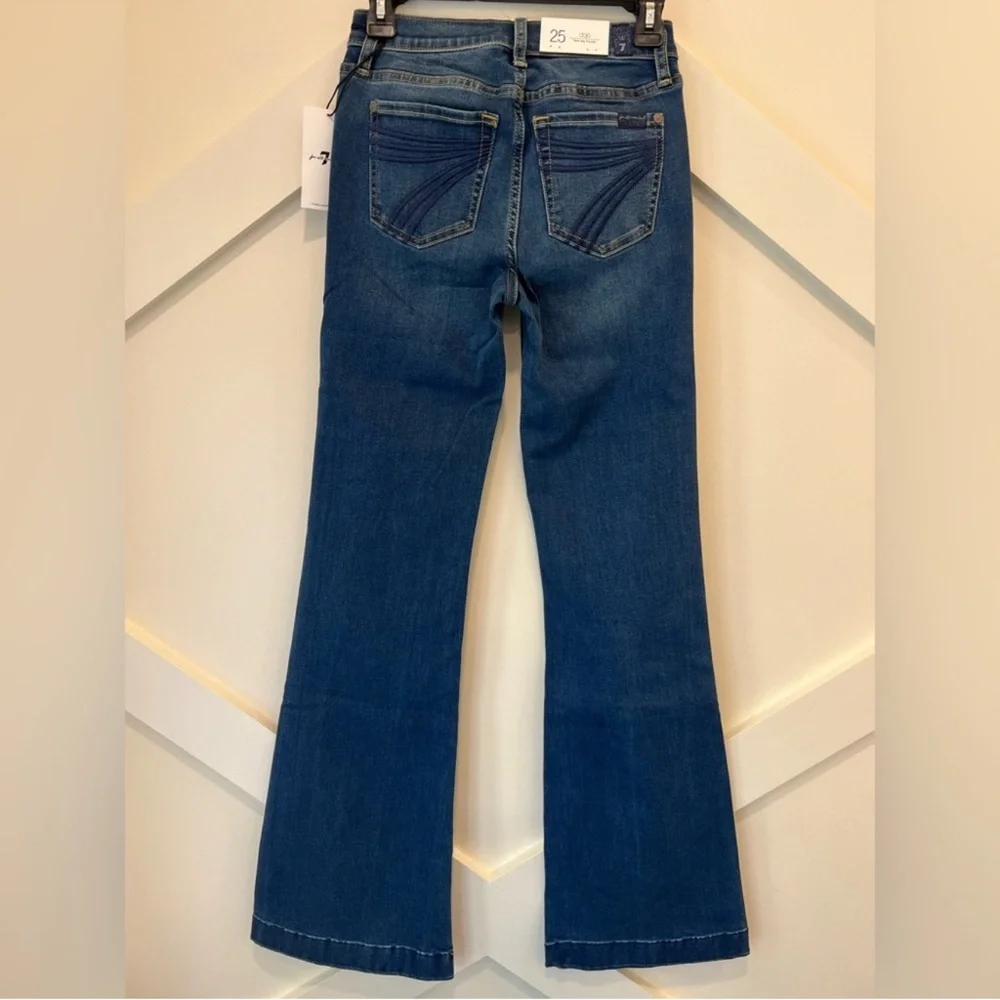 7 For All Mankind Dojo Original Jeans Women's Flare Leg Trousers NWT Size 25 AUM